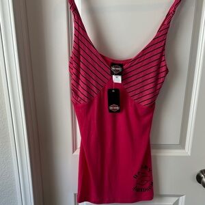 Harley-Davidson Women's Pink and Black Tank Top